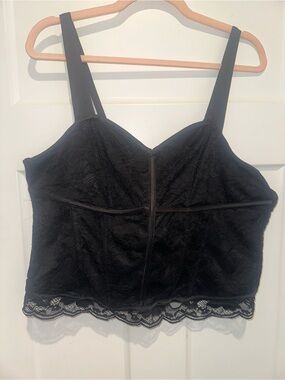 torrid Deep Black Lace Corset Top